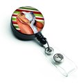 Carolines Treasures Basset Hound Candy Cane Holiday Christmas Retractable Badge Reel LH9242BR